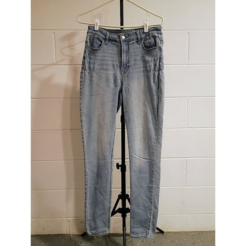 Old Navy Women's 10 Tall Super Skinny Jeans Light Wash Denim Mid Rise Stretch